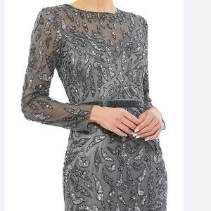MAC DUGGAL Embellished Illusion Sheath Dress New w TAGS $498 MSRP
